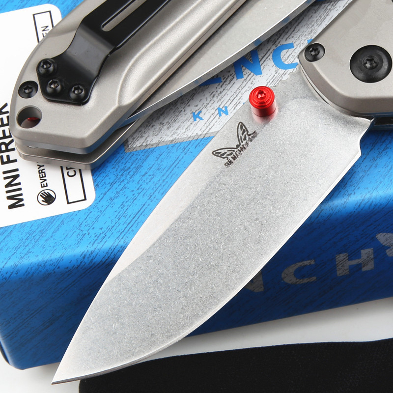 BM565 Mini Freek S90V Blade Titanium Alloy Handle Outdoor Camping Survival Kitchen Multifunctional EDC Tool Folding Knife