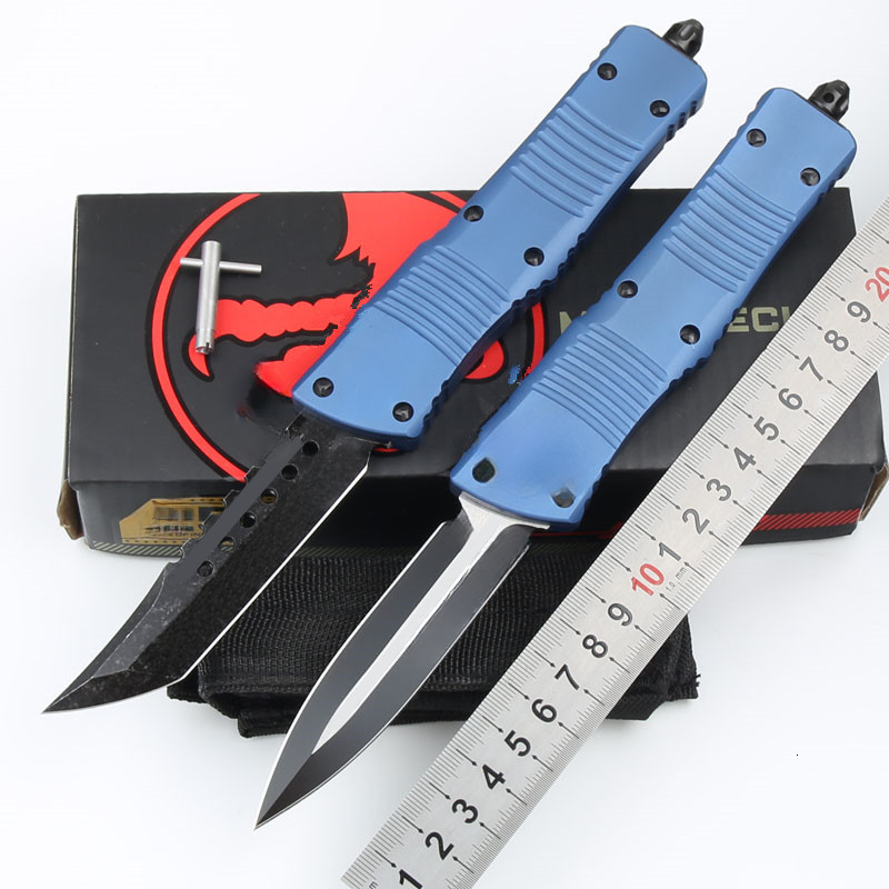 Blue Handle Outdoor Folding Knife, Aviation Aluminum Alloy 6061 High Hardness D2 Pocket Knife