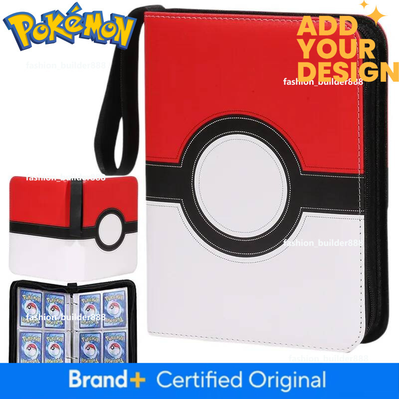 Four-Grid Pokemones Card Collection Album Binder Card Album Book Cartoon Pu Zipper Photo Album File Anime Peripheral Toys Gift