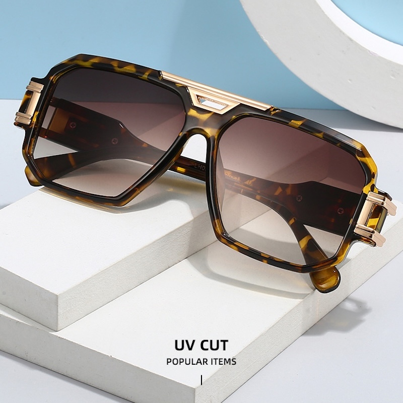 Cross-Border Export New Modern Retro Large Frame Men's Sunglasses Ins Style Street Style Big Brand Ink Steampunk Oversized Pilot UV Protection CB