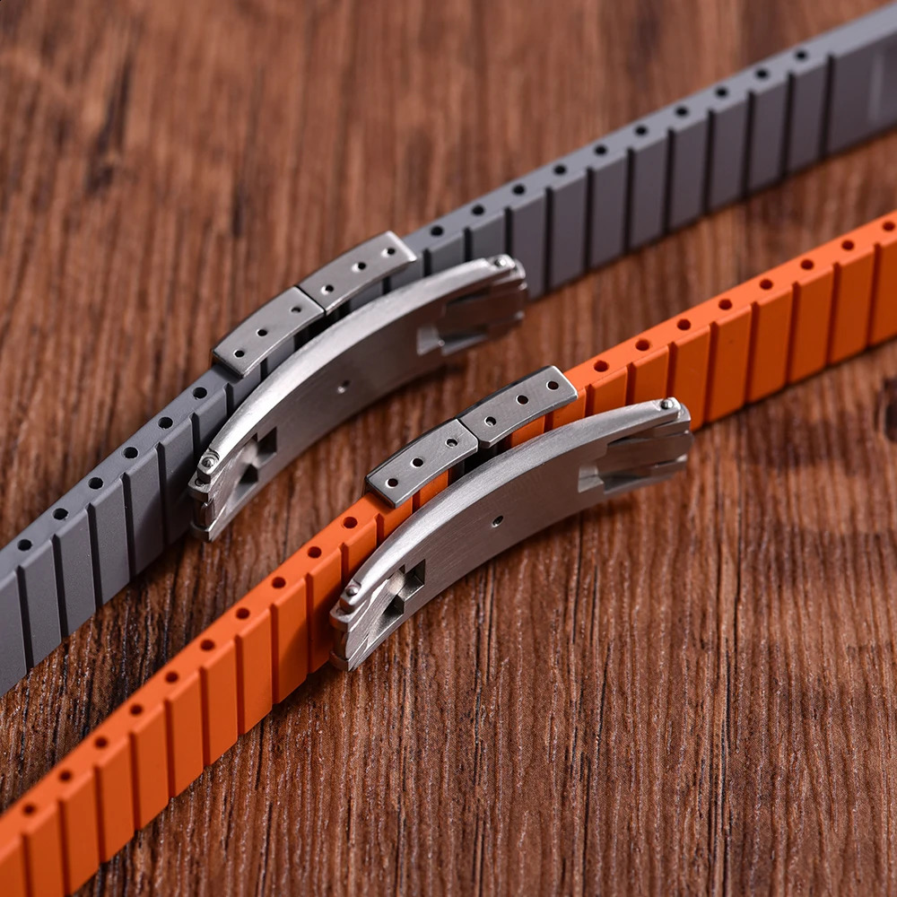 20mm Delugs CTS Fkm Rubber Watch Bands with 4 Color Butterfly Buckle Unique Texture Quick Release Watch Strap for Watch 260422