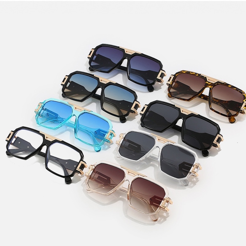 Cross-Border Export New Modern Retro Large Frame Men's Sunglasses Ins Style Street Style Big Brand Ink Steampunk Oversized Pilot UV Protection CB