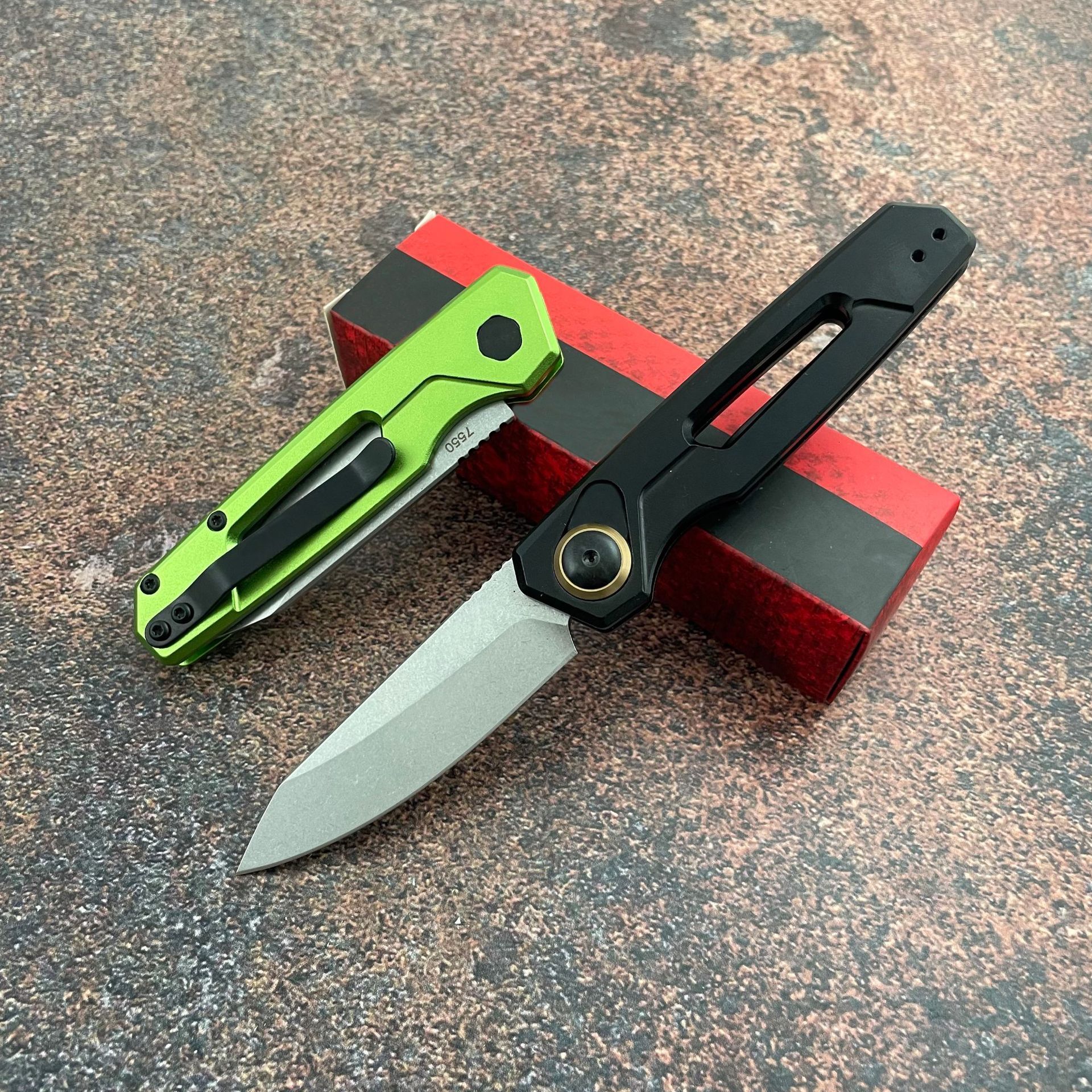 KS 7550 High-Quality T6 Aluminum Handle Outdoor Camping EDC Tactical Hunting Knife Adventure Survival Tool Men's Gift Pocket Knife