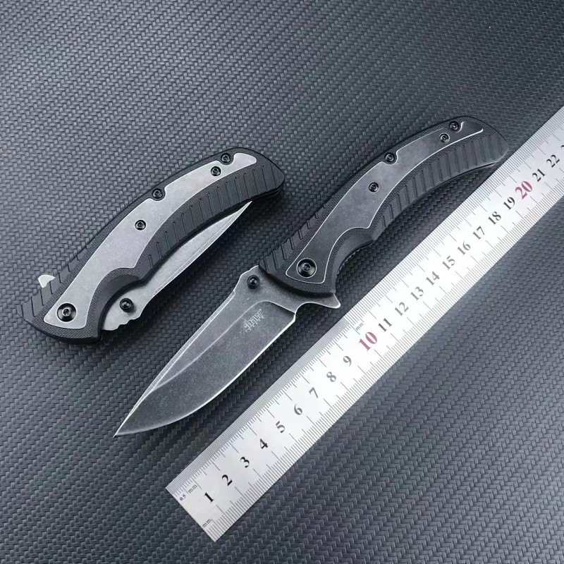 KS1312BW Tactical Folding Knife Survival Rescue Tool Knife Nylon Fiber Inlaid 420 Steel Handle Camping Hunting EDC Folding Knife