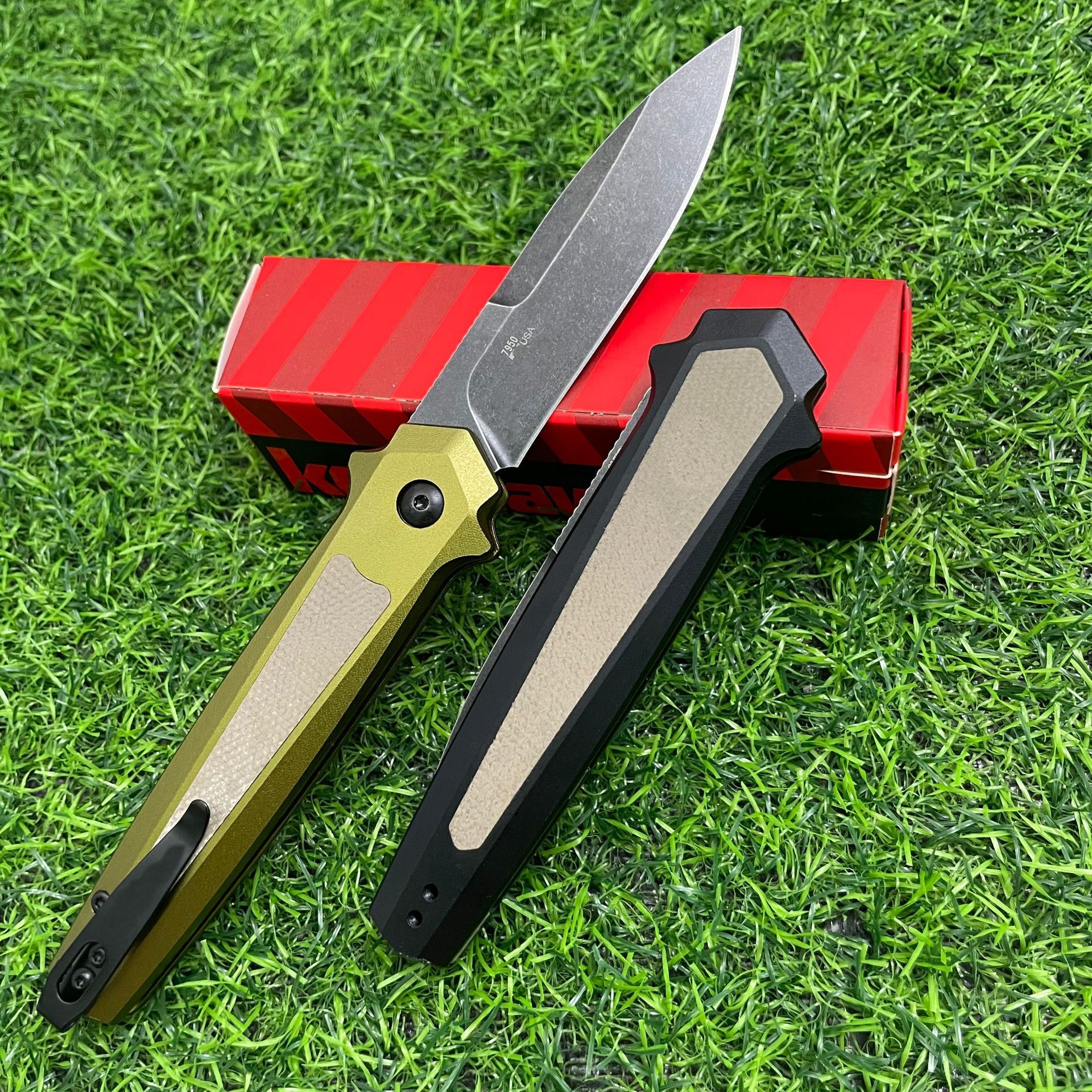 KS7950 outdoor folding knife D2 steel camping hunting survival knife aluminum handle EDC utility tool