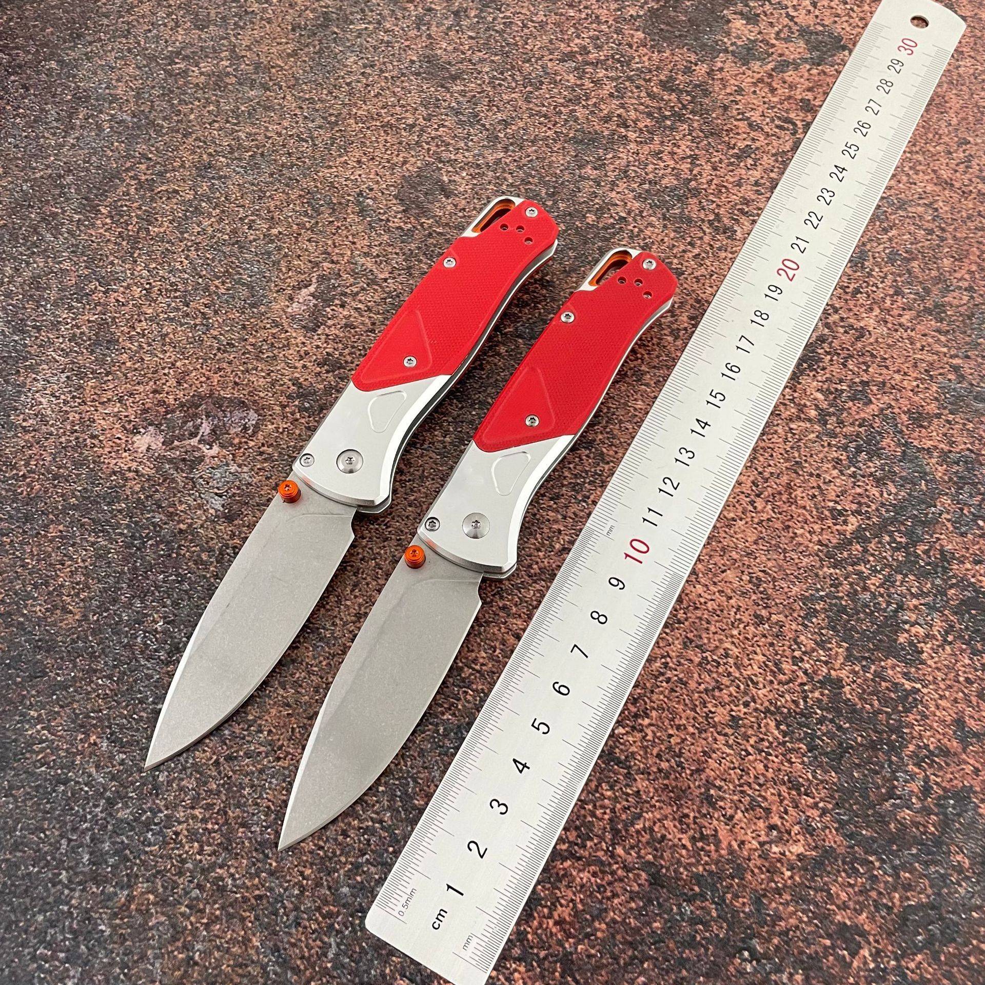 BM 535-09 Bugout AXIS Folding Knife Stonewashed Drop Point Blade Gray Aluminum Handles with G10 Outdoor EDC Tools Pocket Knives