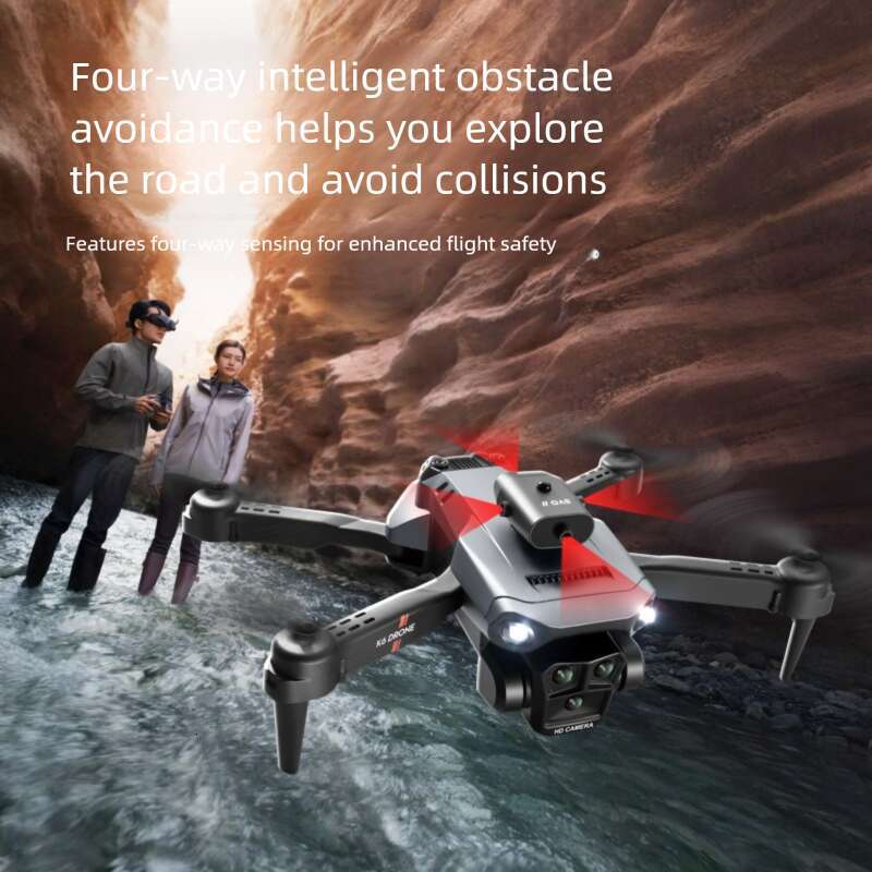 K6 MAX Foldable RC Drone, Triple Lens HD Aerial Quadcopter, Smart Obstacle Avoidance, Vertical Shooting Design, Portable Outdoor Flying Toy CKS