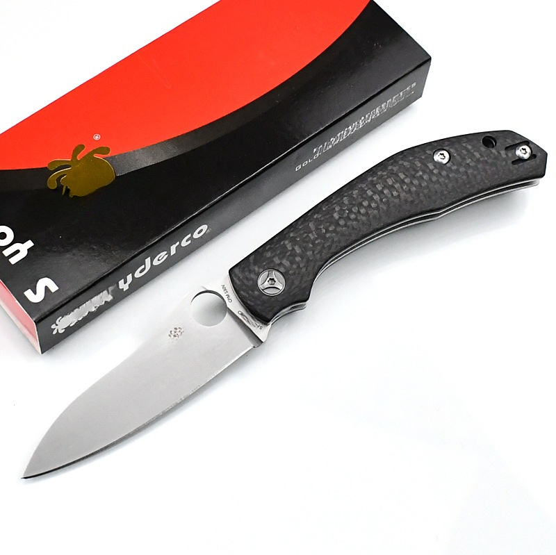 C241 Pocket Folding Knife Logo S30V Blade Carbon Fiber Handle Camping Outdoor Fishing Hunting EDC Kitchen Fruit Knife Tool