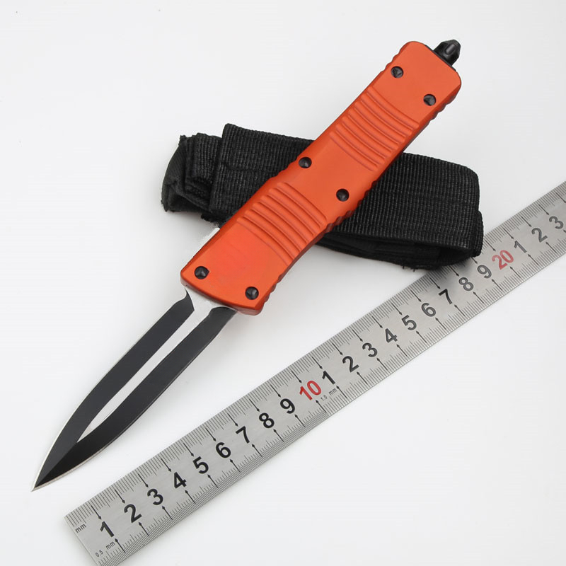 Orange Handle Outdoor Folding Knife High Hardness D2 Aviation Aluminum Alloy 6061 Wilderness Survival Sharp Tool