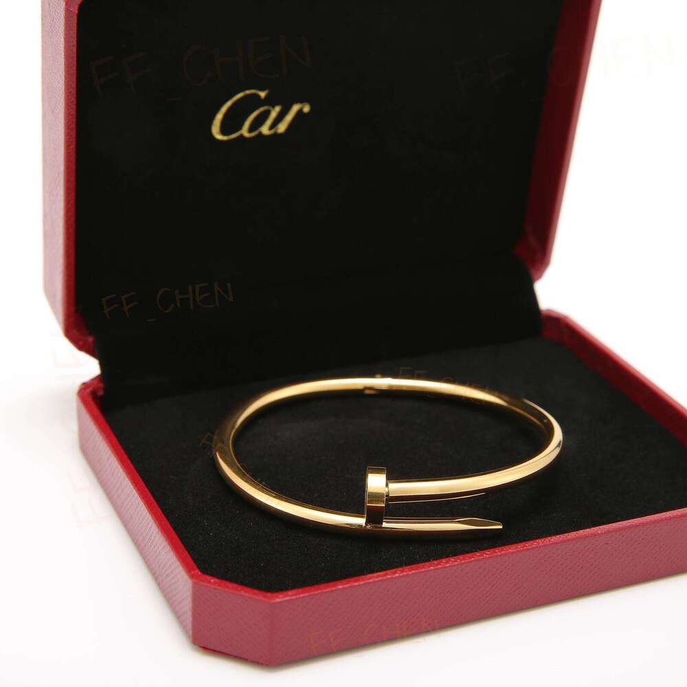 Classic Nail Design Bracelet 18k Gold Plated Luxury Designer Bangle Bracelet Elegant Women Jewelry Valentine Gift Box