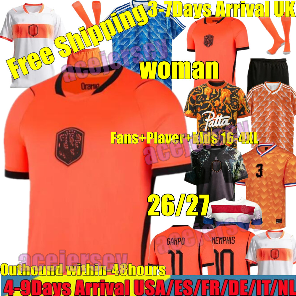 Netherlands jersey 2026 world cup Cup Dutch National VIRGIL Jersey Bergkamp XAVI ROBBEN F. JONG DE MEMPHIS GAKPO Netherlands Team 26 27 Holland Football woman man kids