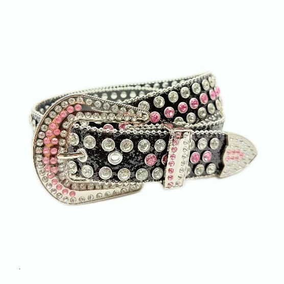 Designer High-end fashion trendy European and American style decorative belt with diamonds, shiny and stylish, versatile belt for street jeans