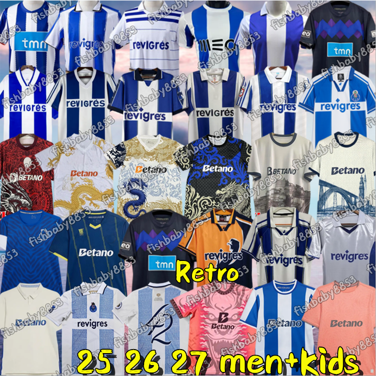 25 26 27 FC Portos Soccer jerseys OLIVEIRA Vintage 86 88 90 93 95 97 99 00 01 Retro Football Shirt SOWR CAMPEOES 2026 2027 PEPE SERGIO MEHDI LUIS DIAZ MATHEUS mens Kids KitS