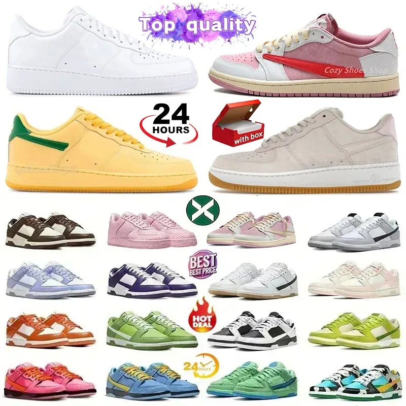 With Original Box af1s Classic Patent Leather 2026 Brown Pink Gold Pine Green Designer Shoes For Men And Women Outdoor Sports And Training Sneakers Size 36-45