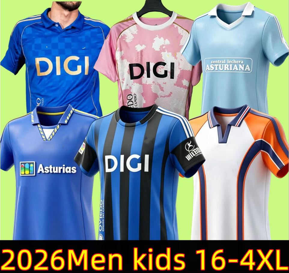 90 91 Retro Real OviedoSoccer Jerseys 2026 2027 de futbol 26 27 Home S.CAZORLA BARCENAS JOHANNESSON IBRA SAUL Football Shirt R.FOLCH116