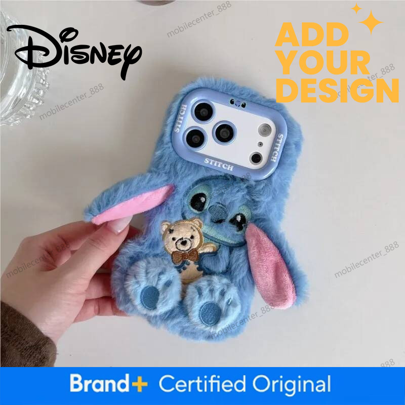 Designer Disney Stitch Plush Phone Case With Cute Cartoon Design Soft Anti-Shock Cover For Iphone 17 16 15 14 Plus 13 Pro Max 17Air Back Cover Luxury - view 7