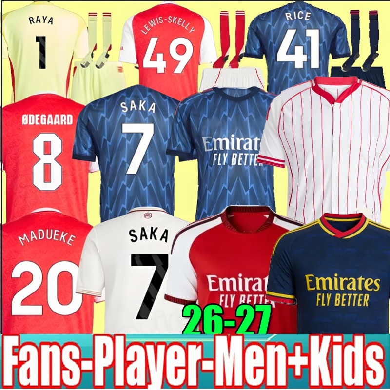 S-4XL 25 26 27 Arsenally ODEGAARD HAVERTZ RICE SAKA soccer jerseys Fans Player version 2025 2026 EZE football shirt Men Kids Kit