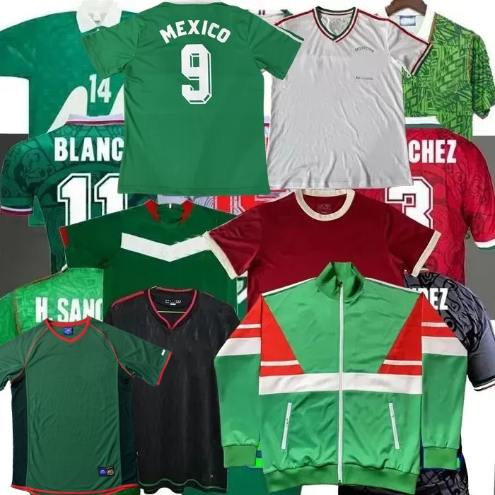 Retro classic Mexico soccer jerseys 1970 1985 86 1994 95 96 97 98 99 2002 2004 2006 2010 2014 19 20 22 BORGETTI HERNANDEZ CAMPOS BLANCO H.SANCHEZ R.Marquez football shirt