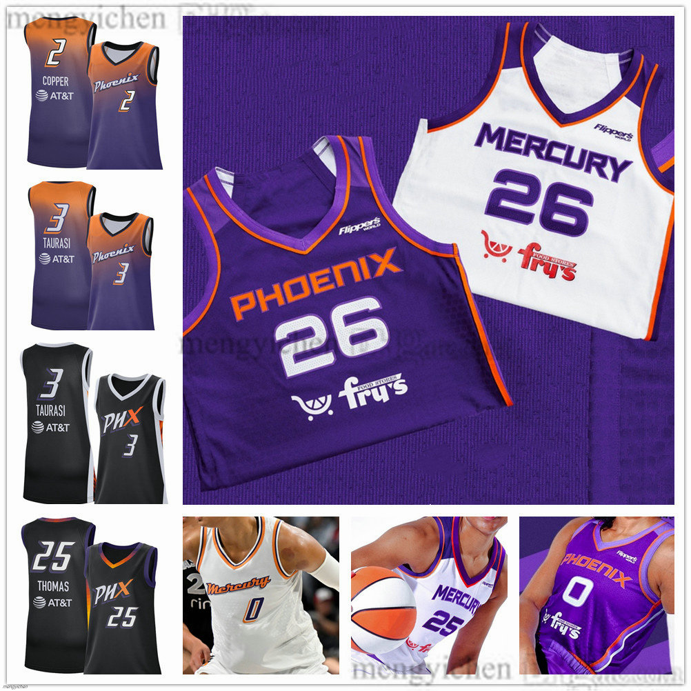 2026 Phoenix Women Mercury Basketball Jerseys 3 Diana Taurasi 2 Kahleah Copper 25 Alyssa Thomas 0 Satou Sabally 24 DeWanna Bonner 8 Monique Akoa-Makani Printed