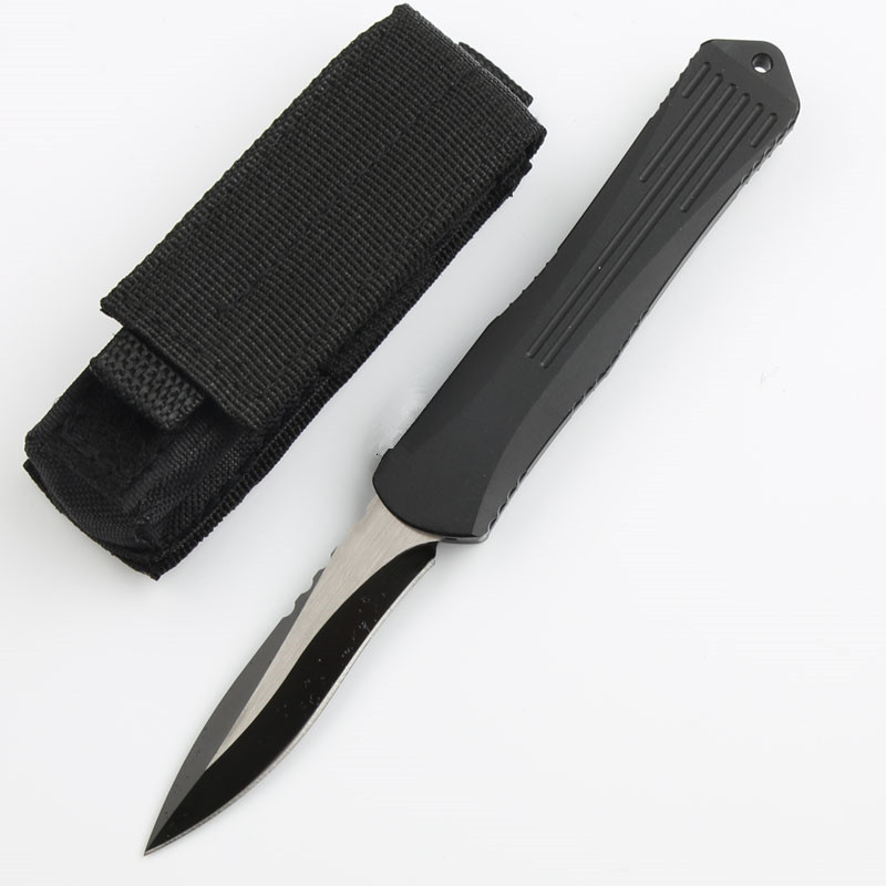High-hardness outdoor folding knife with black handle, D2 aviation aluminum, sharp portable for wilderness survival, camping, and EDC pocket tool