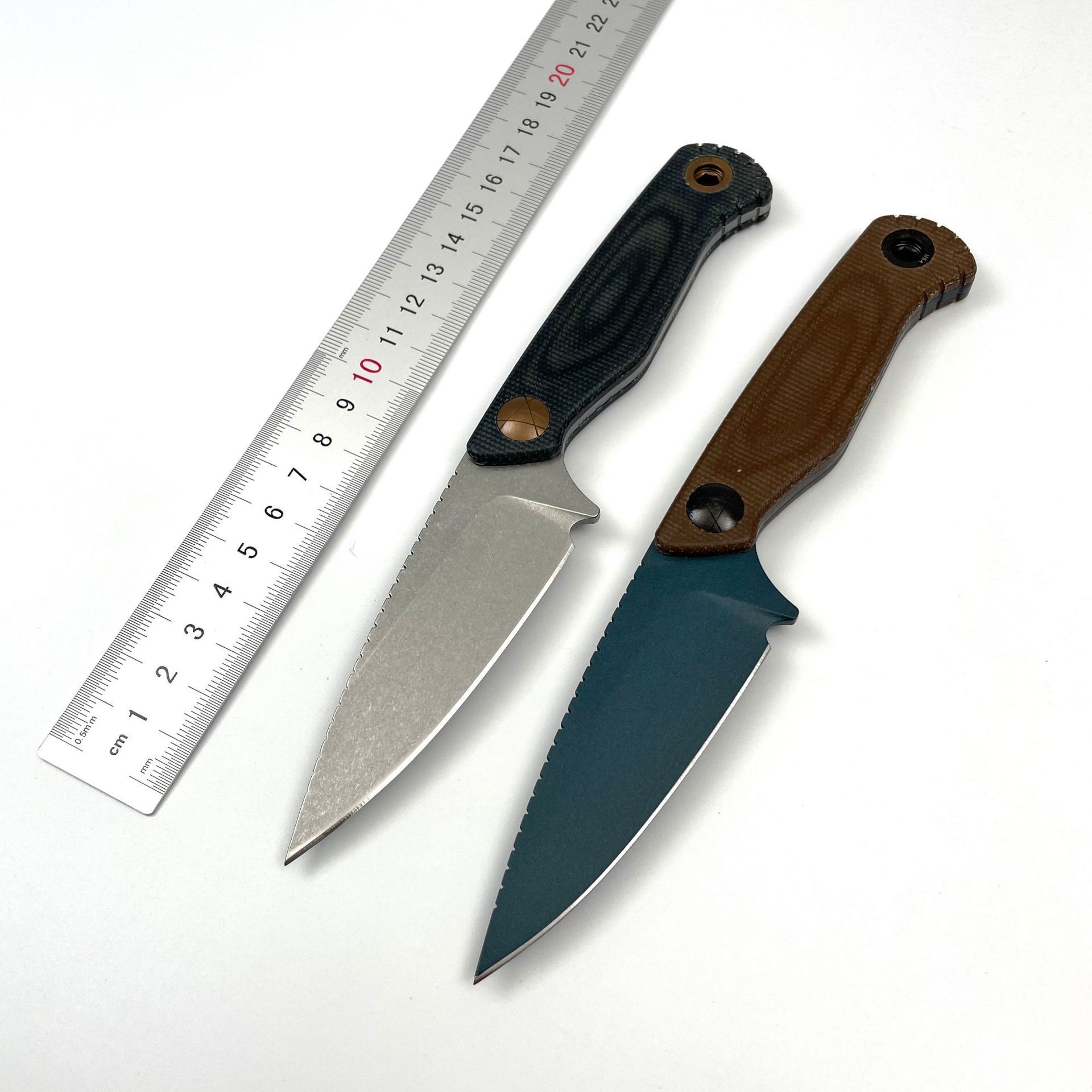 BM 203BT Fixed Blade Knife with Sheath D2 Steel Blade G10 Handle Outdoor EDC Camping Knife Hiking Hunting Survival Tools
