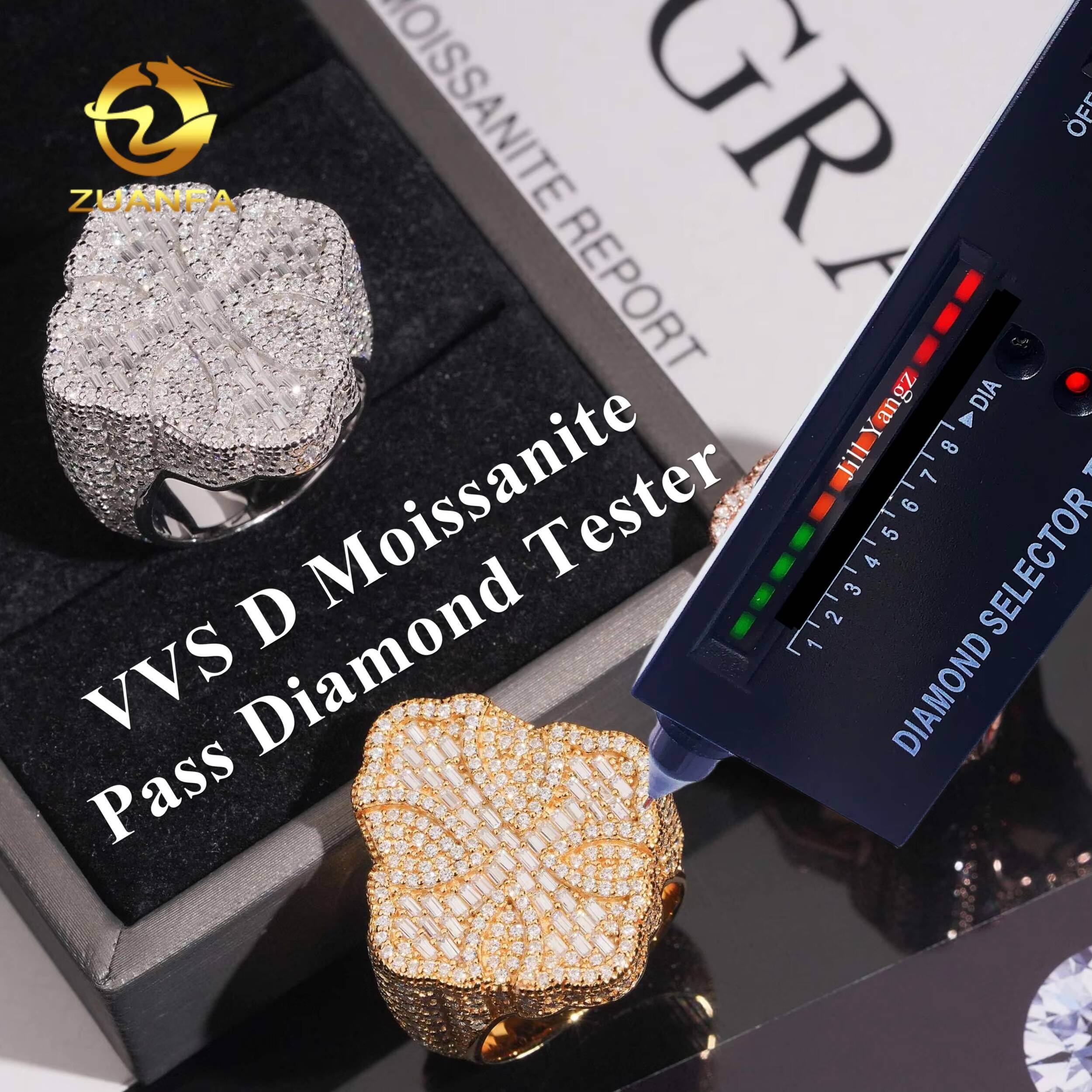 New Design Cross Ring Full Iced Out Championship Ring Baguette Cut Moissanite Ring Iced Out Ring Men Diamond Ring