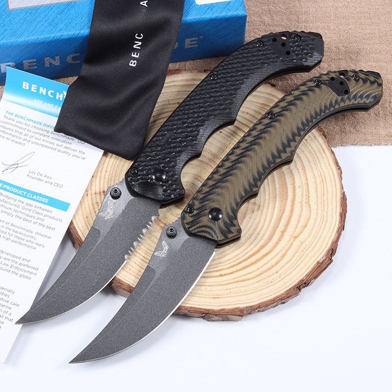 BM Mini Bedlam 865 Tactical Folding Claw Knife D2 Blade G10 Handle Portable Outdoor Utility Knife with Hunting Function