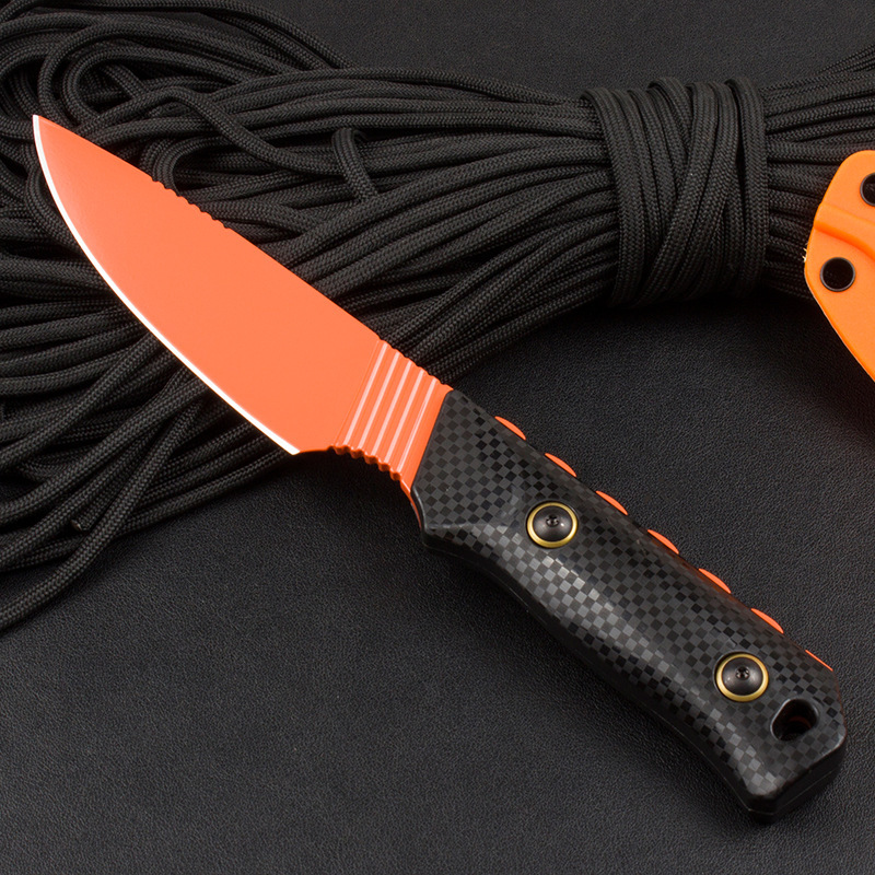 BM 15600 Fixed Knife D2 Steel Stone Wash Blade Black with Boltaron Sheath Survival Straight Knives Outdoor Multifunctional Tool