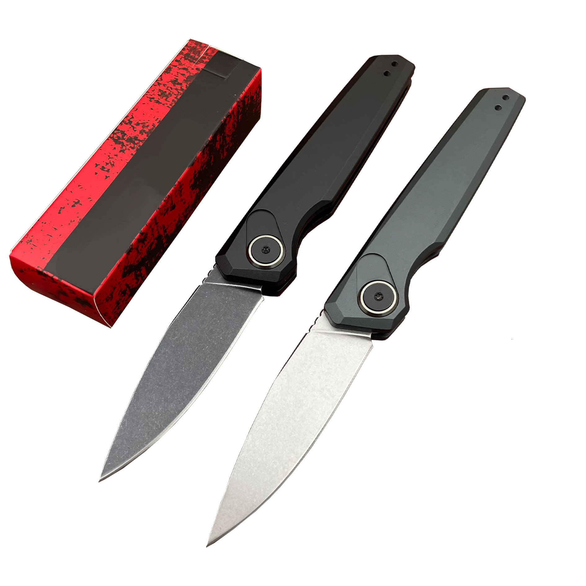 ks7551 Grey anodized aluminum - CPM-154 - full height grinding, suitable for outdoor activities, cutting, gifts