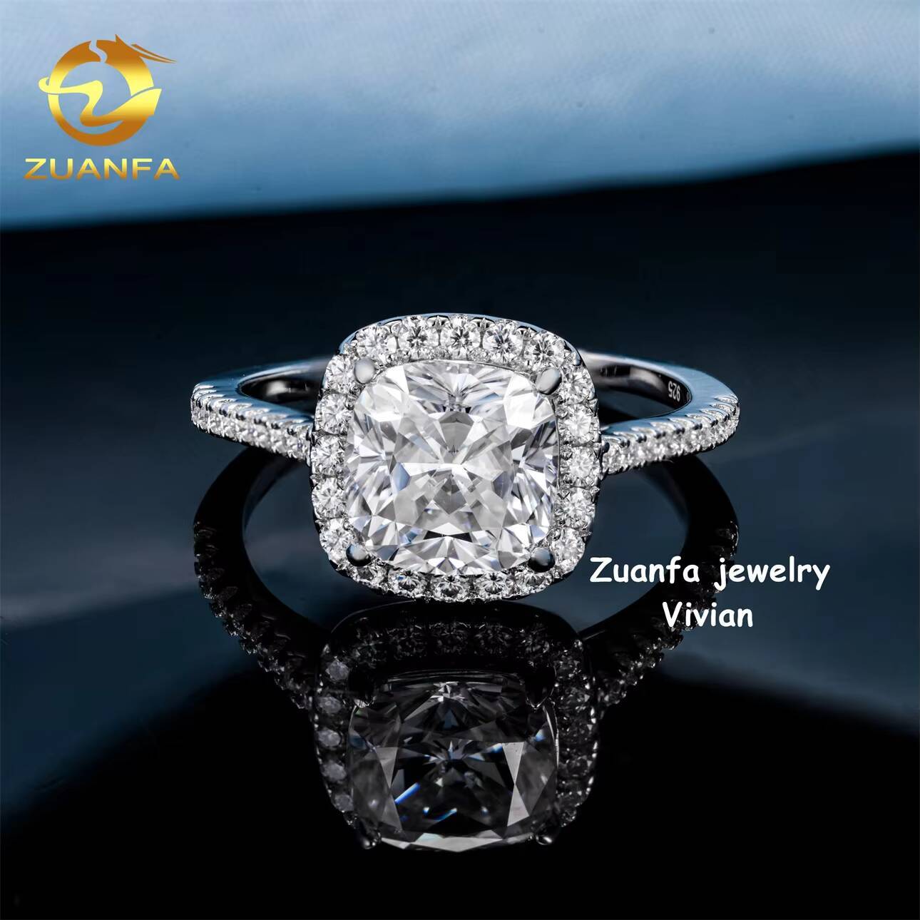 Sterling Silver 925 VVS Moissanite Diamond Fine Jewelry Luxury Iced Out Iced Out Women Moissanite Wedding Rings