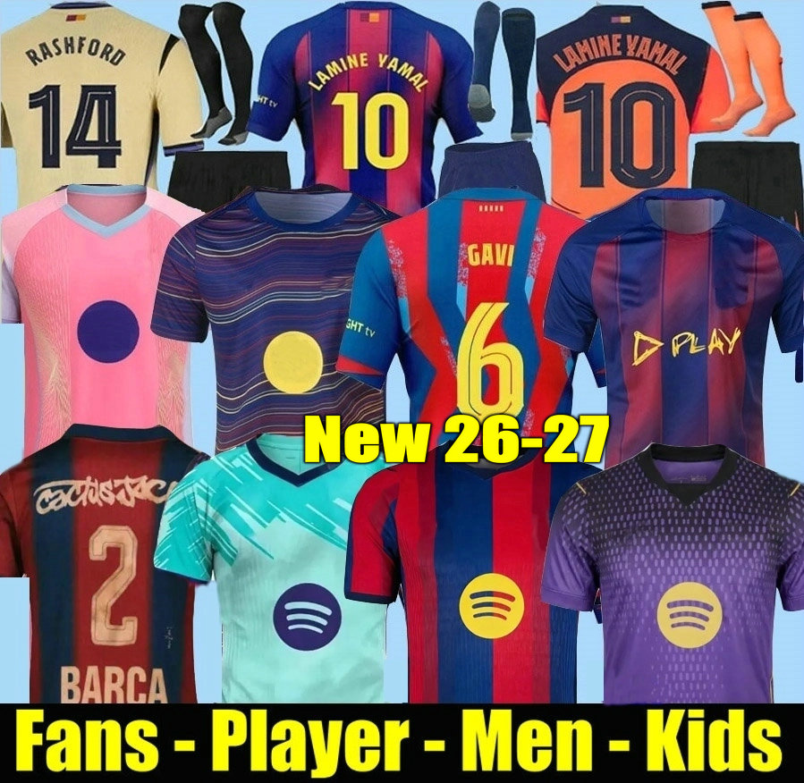 25 26 27 LAMINE YAMAL Lewandowski Soccer Jerseys GAVI FERRAN 2025 2026 2027 Football Shirt TOP F. DE JONG Men Women Kids Raphinha