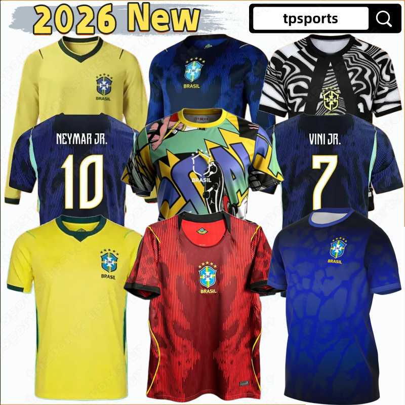 BRAZILS 26 27 World Cup soccer jerseys Camiseta de futbol PAQUETA RAPHINHA football shirt maillots VINI JR 26 27 RICHARLISON men NEYMAR JR Uniforms Brazilian White