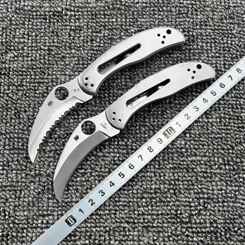 C08 steel handle folding knife, high hardness, outdoor camping wilderness survival multi-functional pocket tool knife