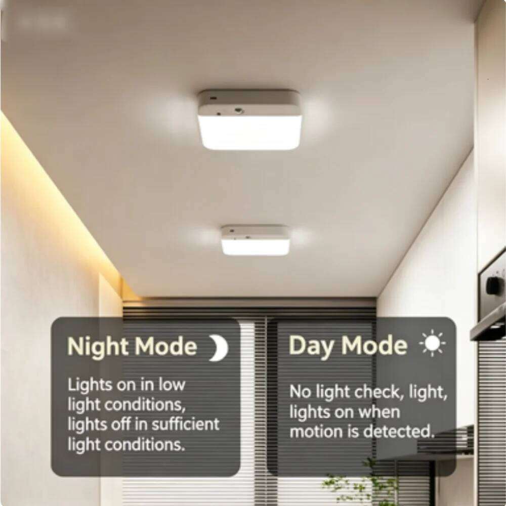 Motion Activated Ceiling Light Modern Smart LED with USB Charging Port Magnetic Mount No Installation Required Remote-Controlled - view 4
