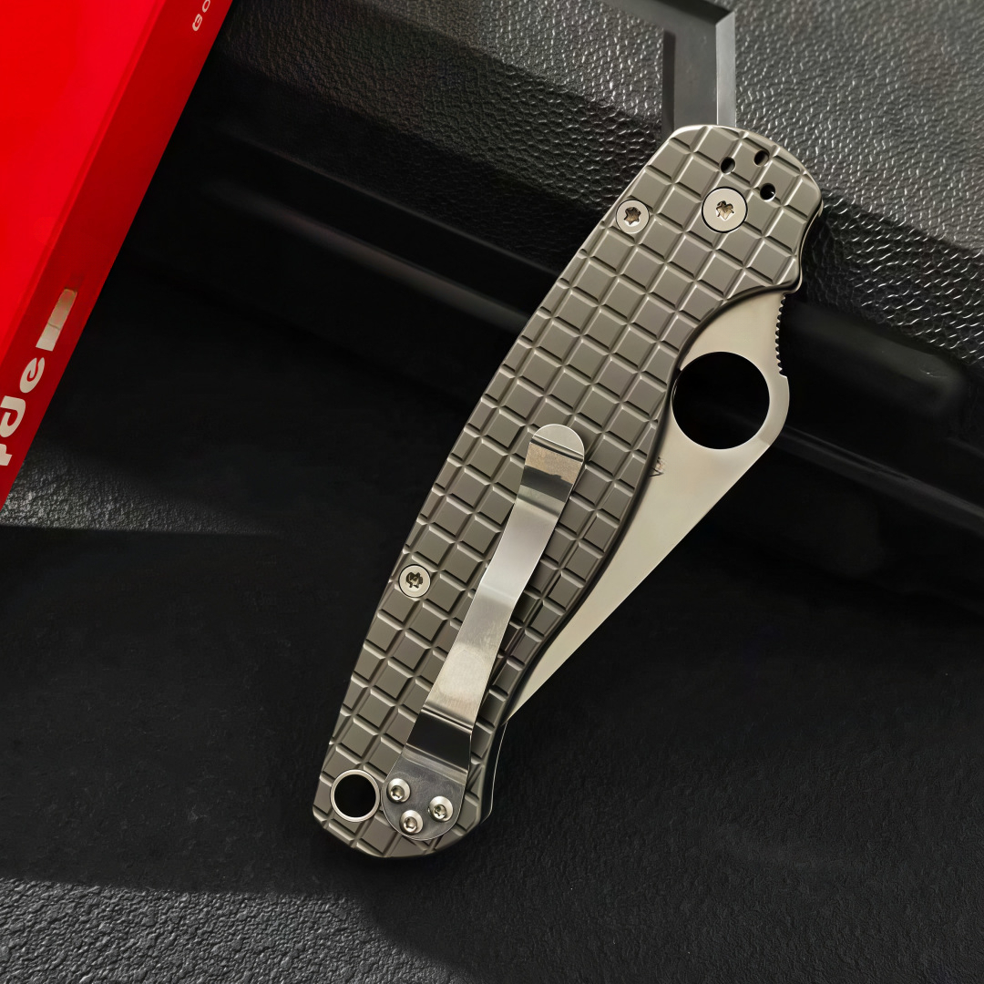 c81 Checkered Aluminum Alloy Handle Folding Knife Outdoor Pocket Knife with Full Steel Handle Camping Hiking Survival Knife Top