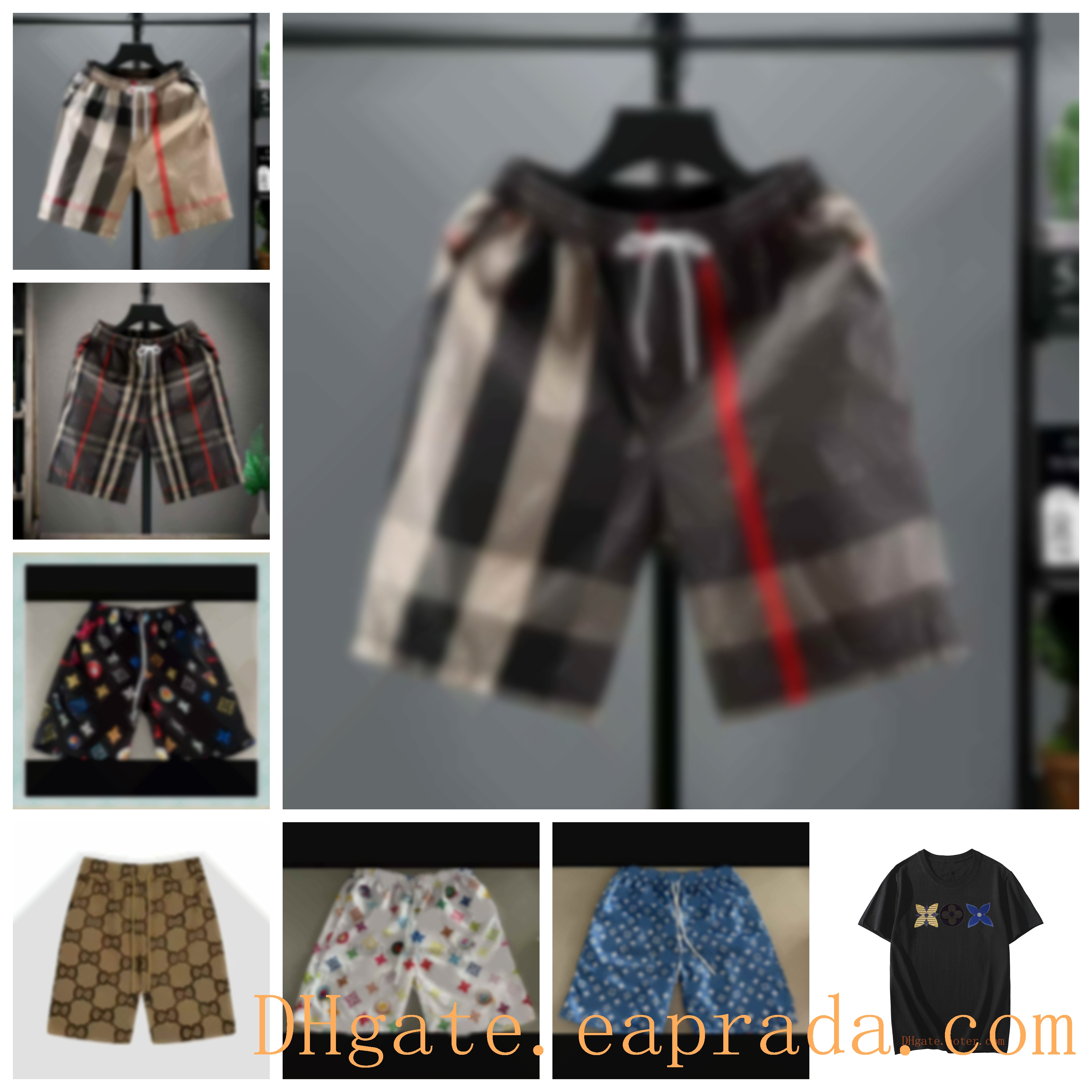 Mens Designer Shorts Luxury Mens Short Sports Summer Womens Trendy plaid Pure Breathable Black Short Swimwear Large Brand Beach T shirts tracksuits women y2k shorts