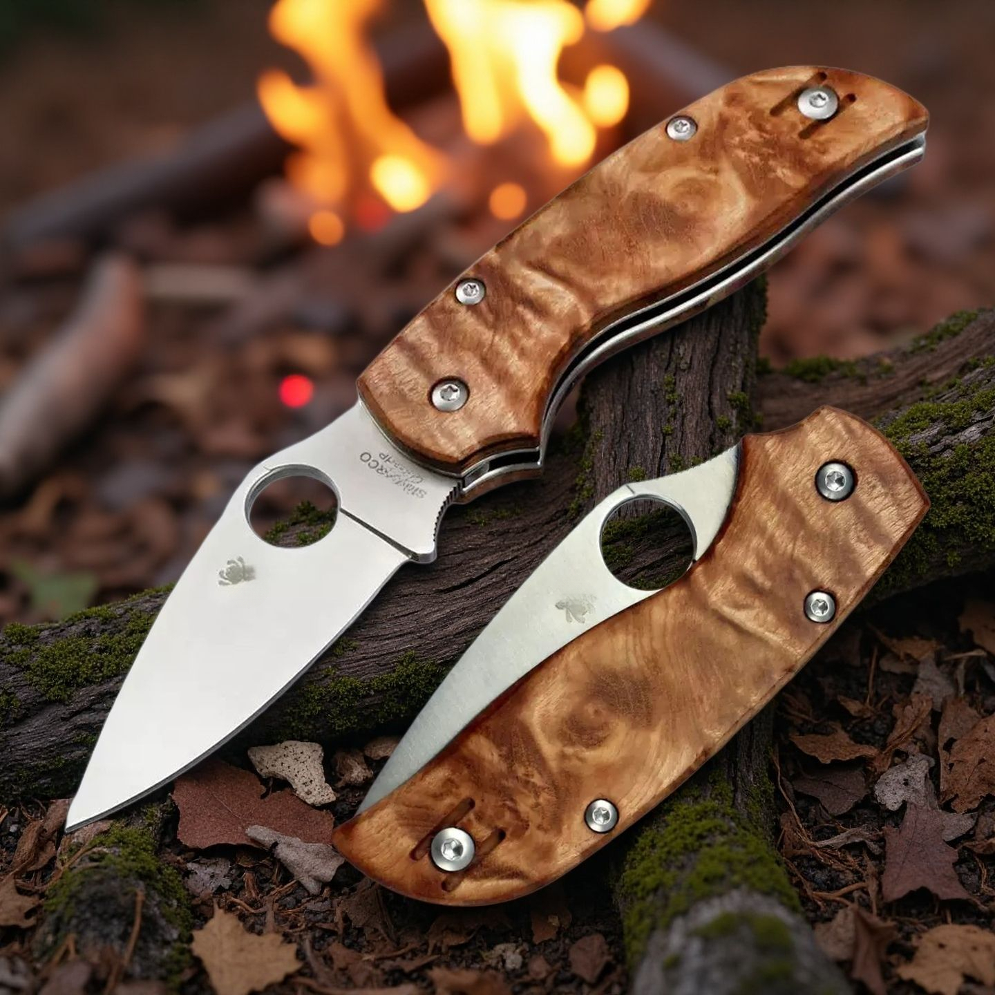 C152 Wood Handle Outdoor Folding High Hardness Camping Portable Pocket Tool Knife