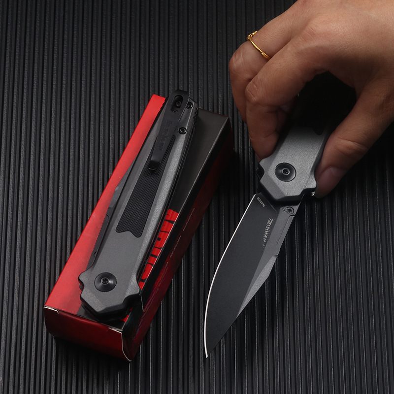 KS-7951 Outdoor Folding Knife 8Cr13Mov Black cleaning blade Portable Camping Survival Pocket Knife
