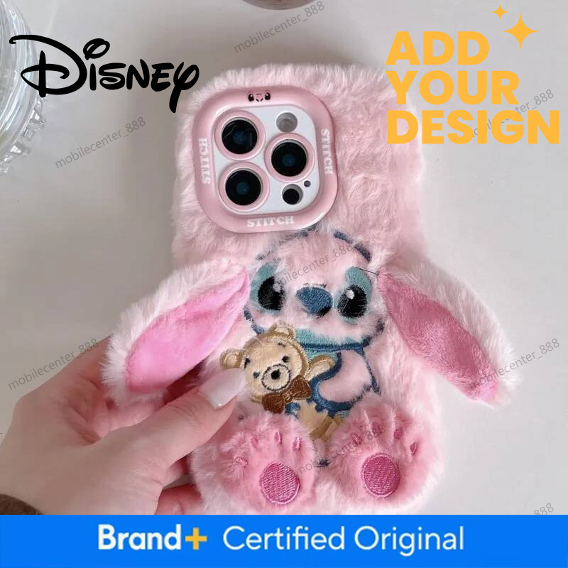 Designer Disney Stitch Plush Phone Case With Cute Cartoon Design Soft Anti-Shock Cover For Iphone 17 16 15 14 Plus 13 Pro Max 17Air Back Cover Luxury - view 4