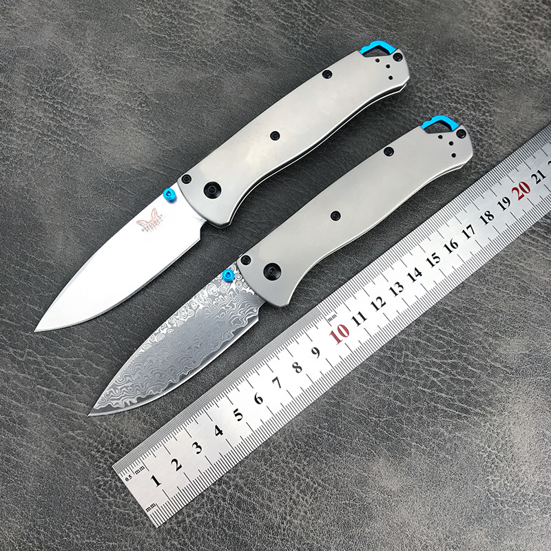 Pocket Folding Knife Titanium Damascus Survival EDC Tool Camping Outdoor Good Soak BM535 535TI