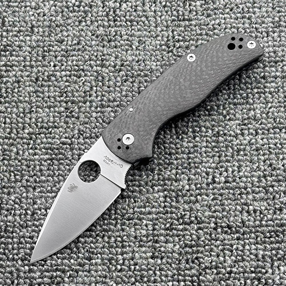 C41 Carbon Fiber Handle Folding High Hardness Outdoor Camping Wilderness Survival Pocket Tool Knife