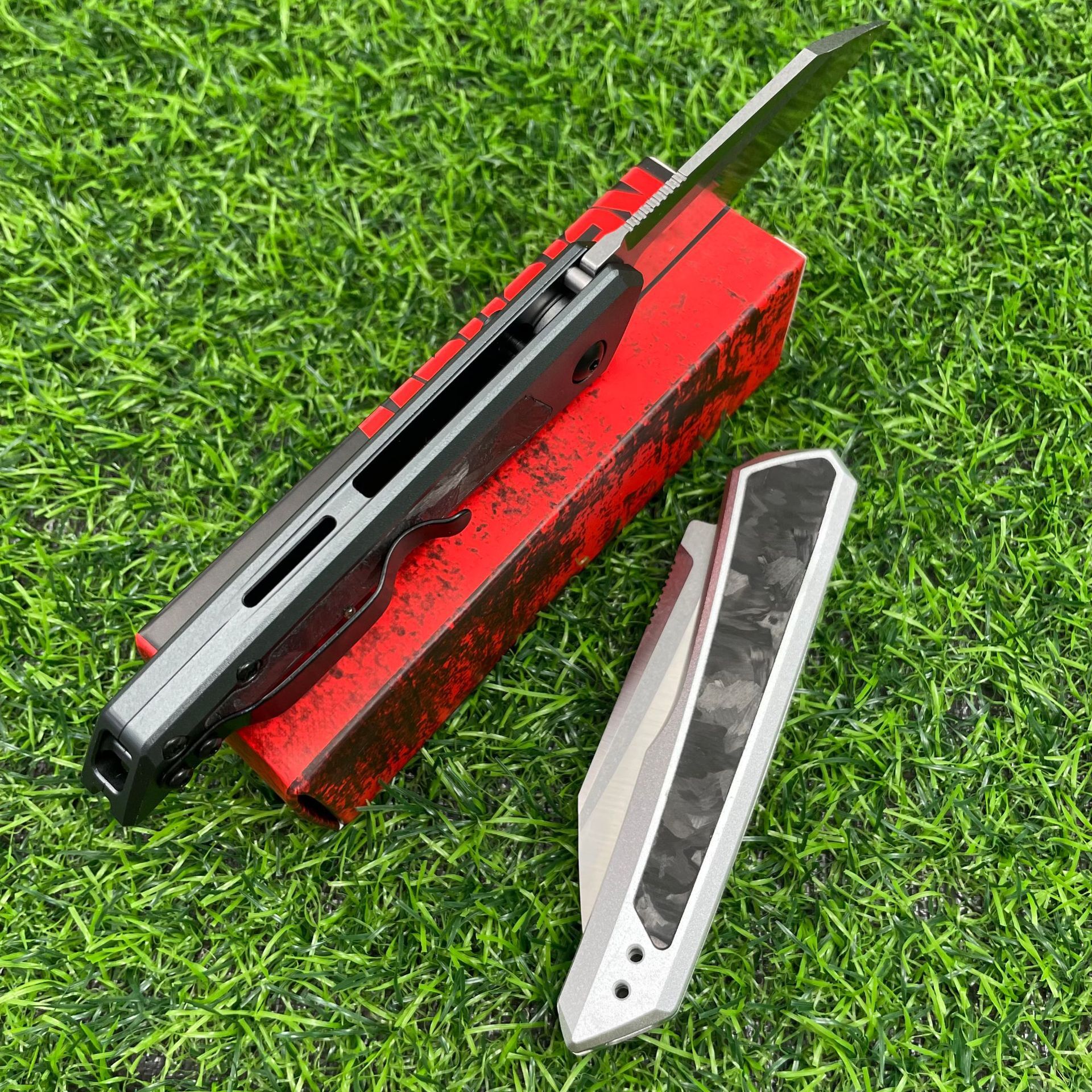 KS7050 Aviation Aluminum Handle Side Jump Knife M390 Blade Folding Knife Outdoor Tactical Camping Hiking Hunting EDC Knife