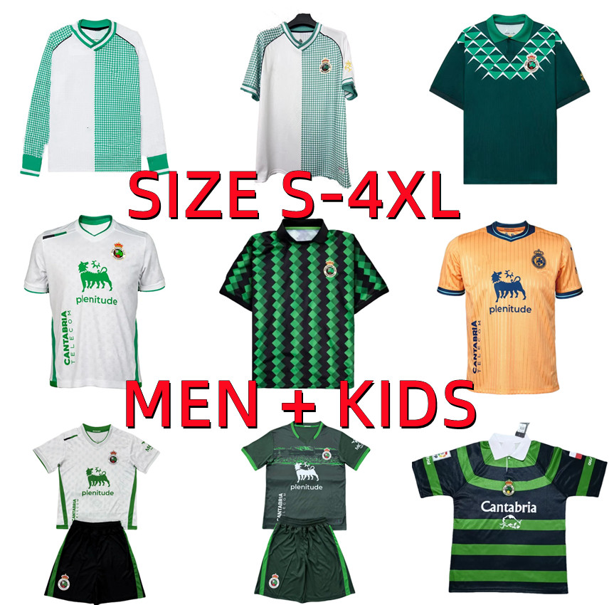 25 26 Racing de Santander Soccer Jerseys 2025 2026 ANDRES ARANA VICENTE SULEIMAN KARRIKABURU 112th Anniversary Retro 1999 2001 men kids Football Shirts