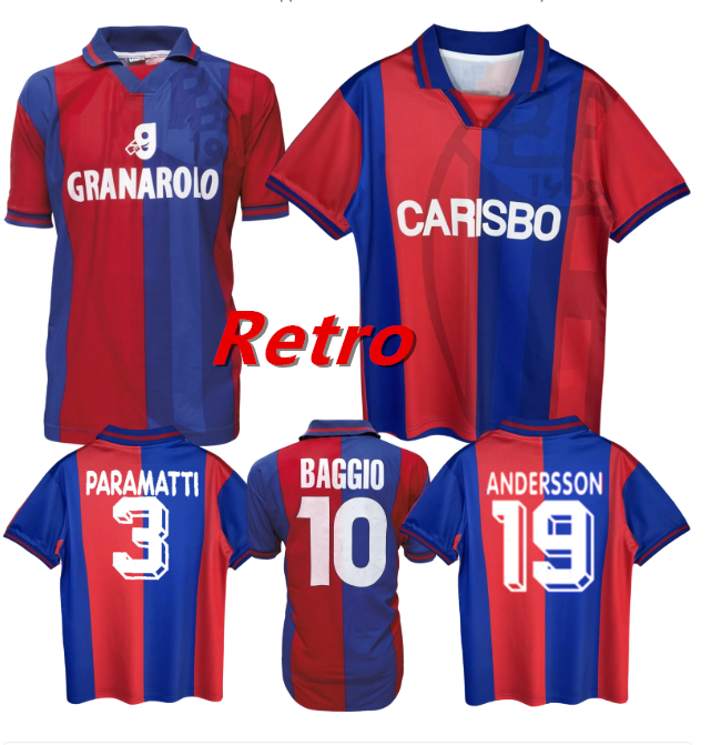 Bologna retro soccer jerseys 96 97 98 Baggio Marocchi Kolyvanov Andersson vintage classic home away football shirt