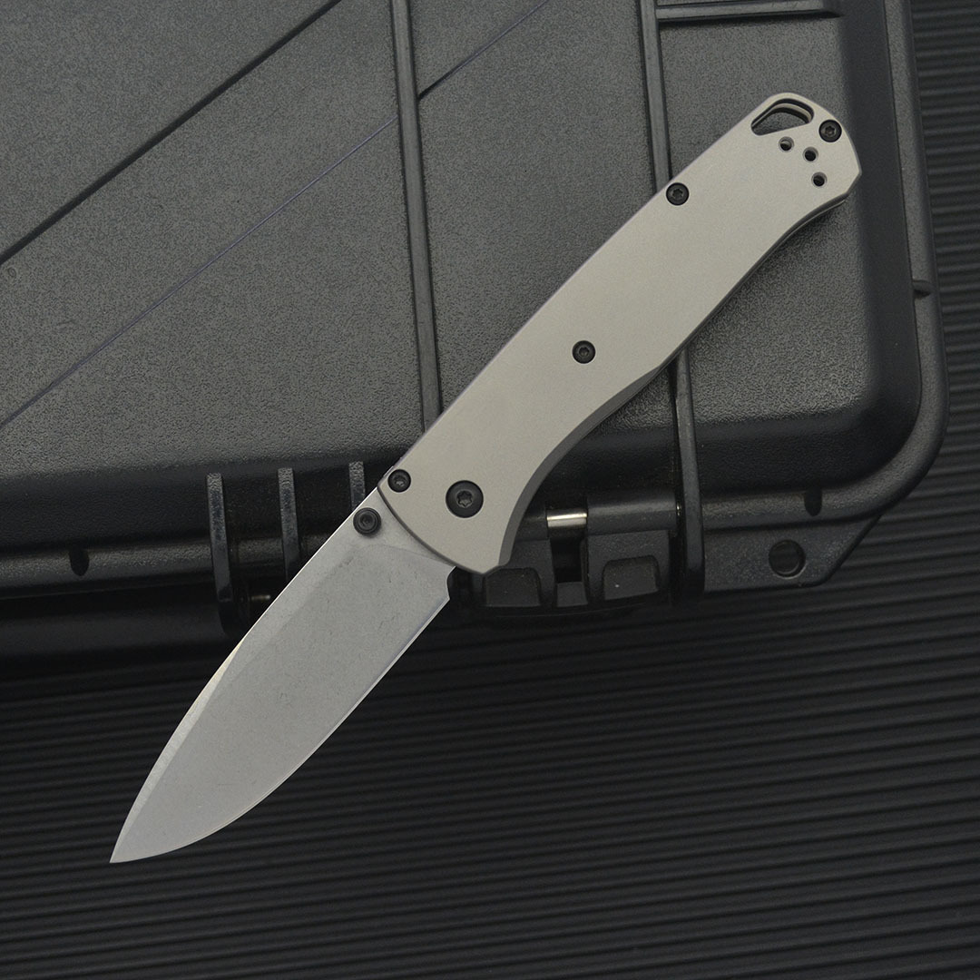 BM Mini 535-TI Damascus Titanium alloy Handles Bugout Folding Knife Outdoor camping hunting pocket EDC utility KNIVES