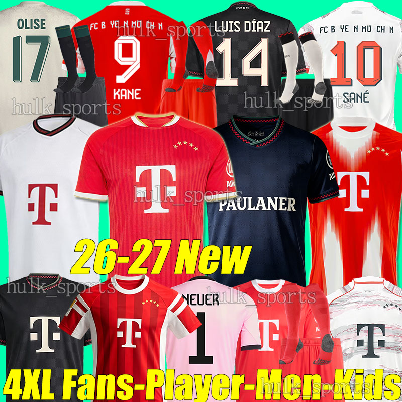 4XL 25/2026/27 KANE BAYER soccer jerseys Oktoberfest LUIS DIAZ OLISE N.JACKSON Munich MUSIALA GNABRY N.JACKSON KARL KIMMICH DAVIES men kids kit sock set football shirts
