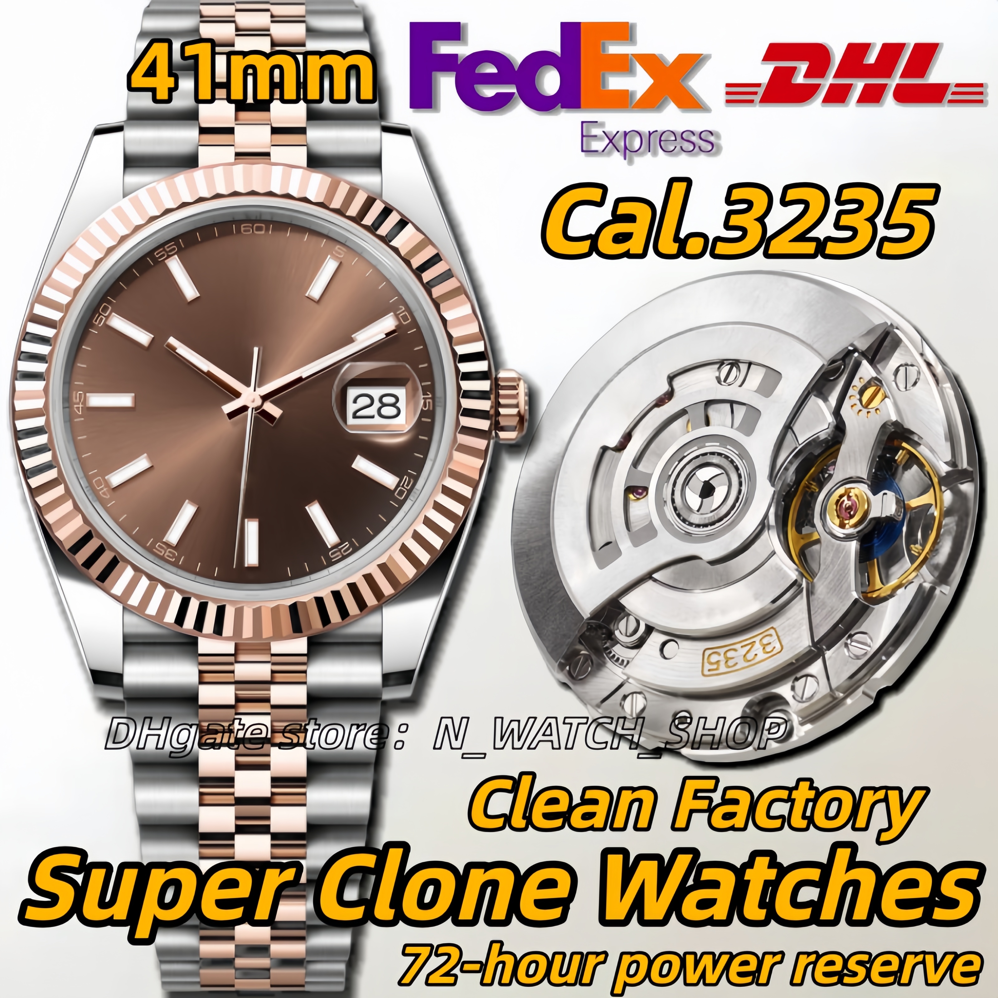Top Luxury Mens Watch Men Designer Watch CLean factory Top Quality Date 41MM Automatic Mechanical Cal.3135/3235 Movement Sapphire Luminous Diving 100M Watch With box