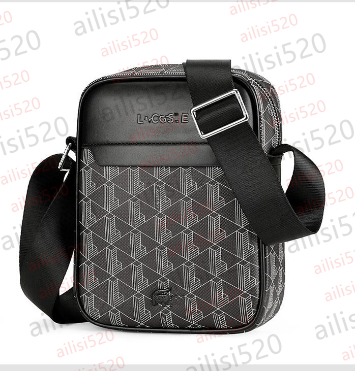 High-qualitys designer durable Zipper handbags Vertical Crocodile fashion mens print shoulder bags man adjustable strap business crossbody bag geometric pattern