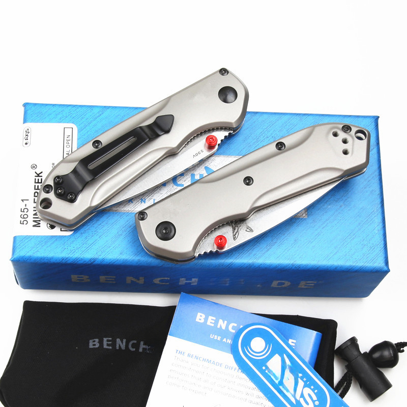 BM565 Mini Freek S90V Blade Titanium Alloy Handle Outdoor Camping Survival Kitchen Multifunctional EDC Tool Folding Knife