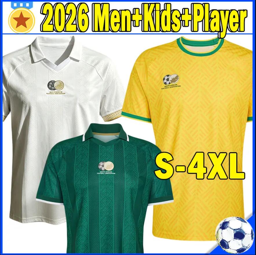 South africa 2026 World Cup soccer jersey home away White Football shirt 26 27 MOKOENA FORTUNE RADEBE McCARTHY Retro South africa 1994 1998 Man Kids Kit 3XL 4XL 666